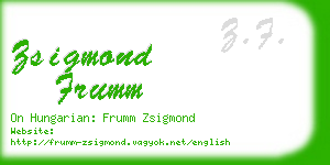 zsigmond frumm business card